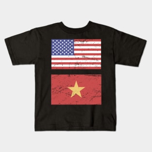 United States Flag & Vietnam Flag Kids T-Shirt